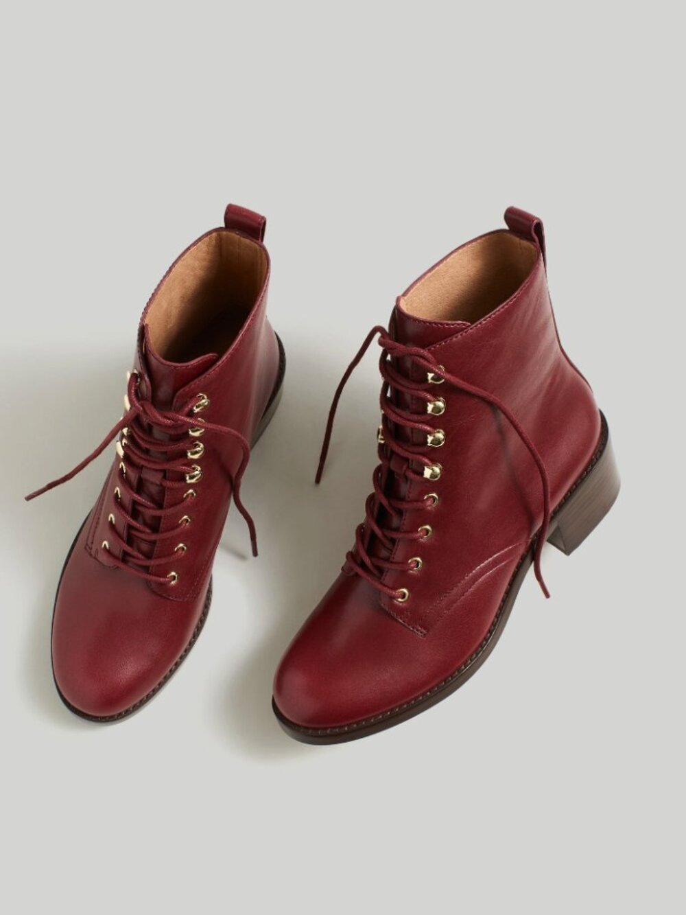 Madewell the Patti lace up boots red/burgundy